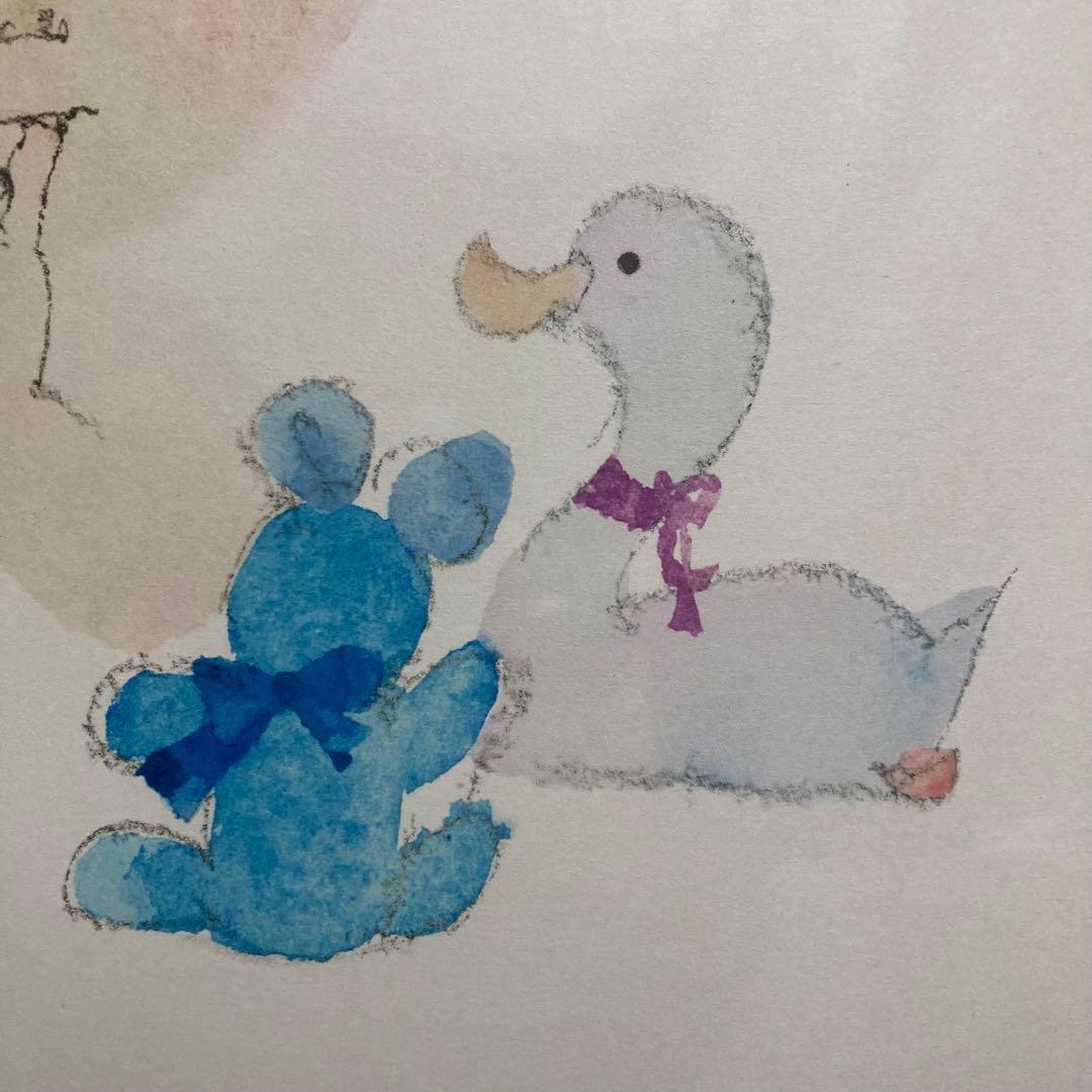 【真作保証】いわさきちひろ「 少女とぬいぐるみ」リトグラフ 印有り 版画 絵画