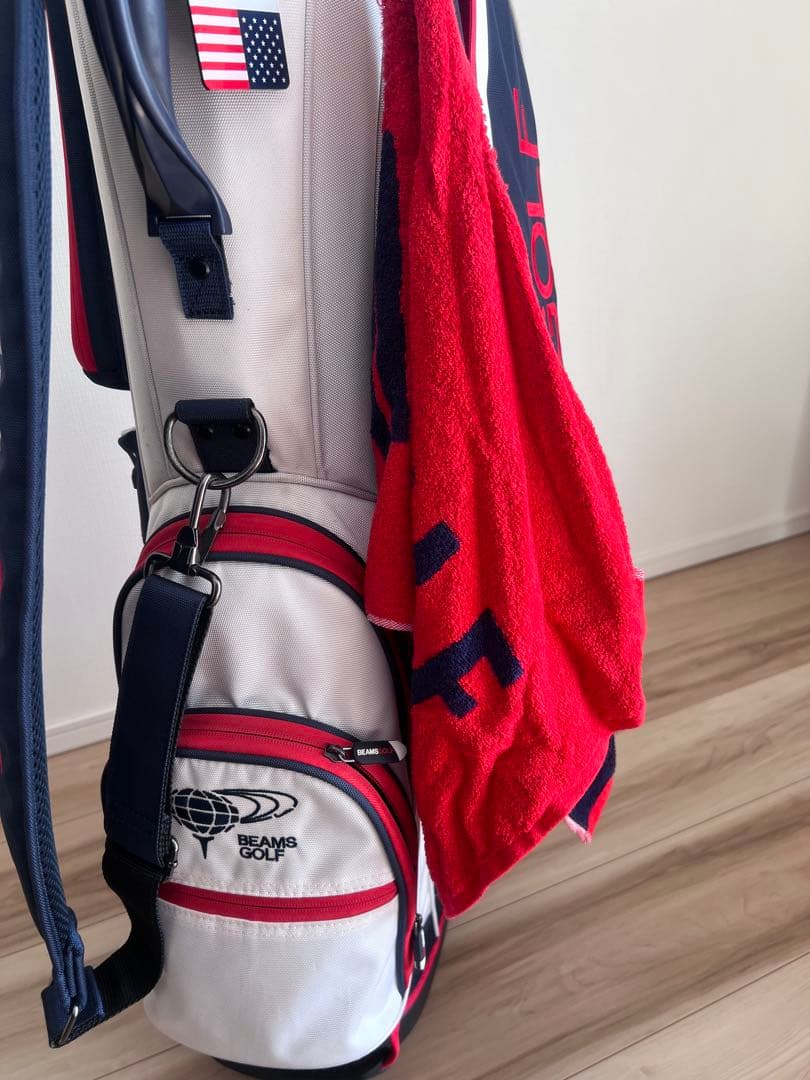 BEAMS GOLF キャディバッグ 【おまけ付き】カラビナ付きタオル