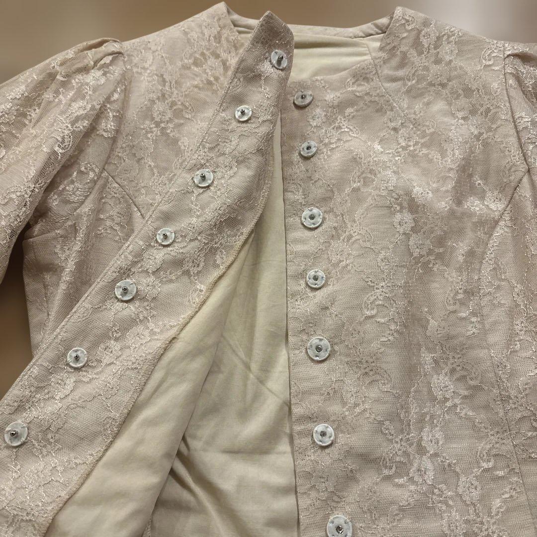 アイボリー レース フラメンコ トップス