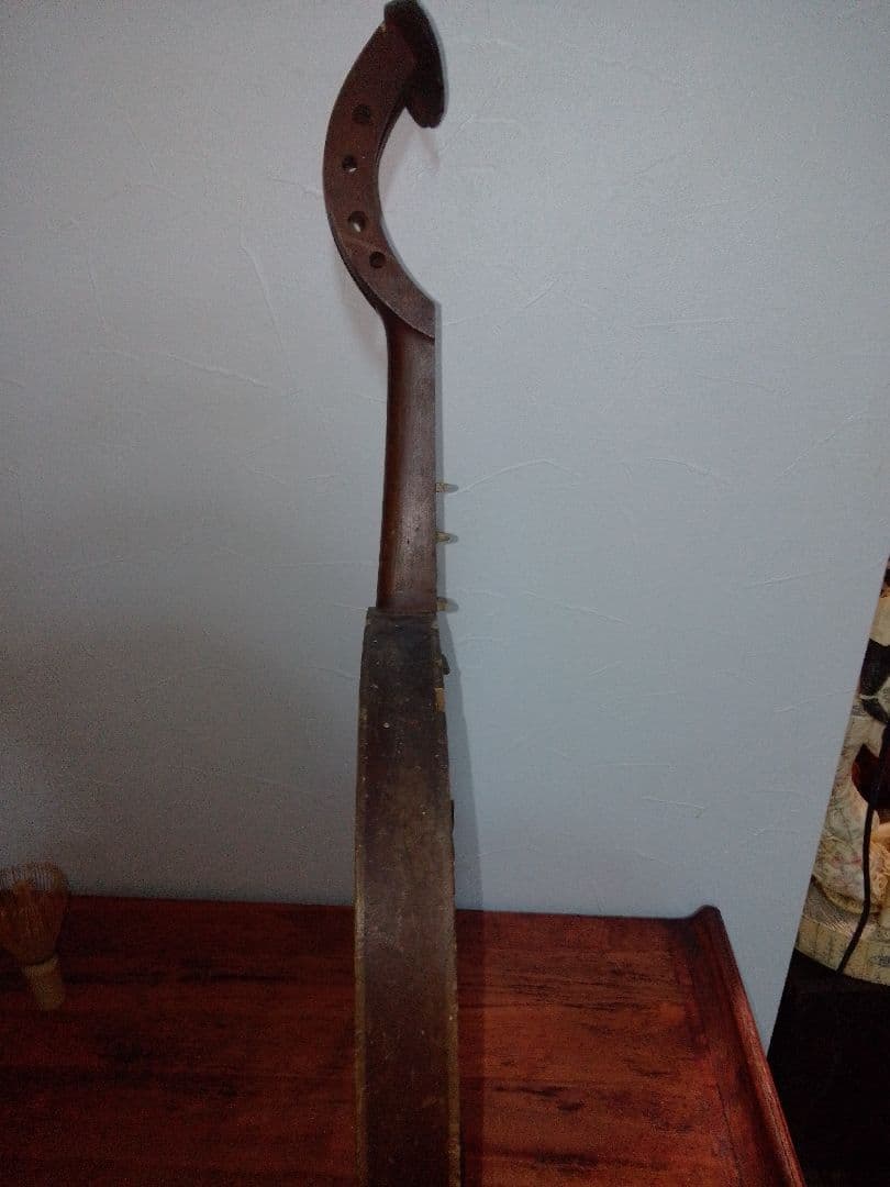 骨董 中国 古楽器 月琴 唐木棹 中国琵琶 時代 弦楽器