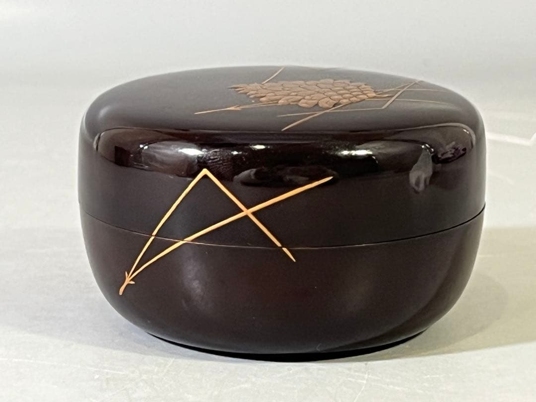 DT736 茶道具 松葉蒔絵 平棗 時代物