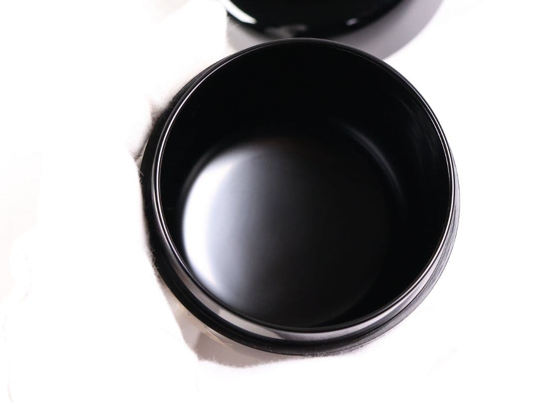 茶道具 山中塗蒔絵師 谷口博山 まどか幼稚園章蒔絵 銀杏 中棗 木製【CM338