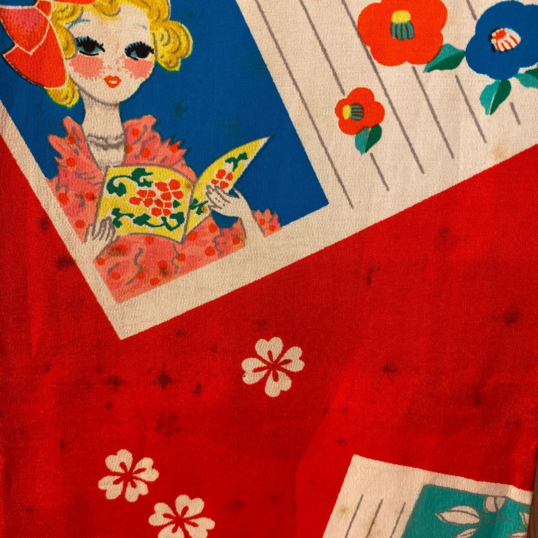 朱赤地ビィンテージ長襦袢