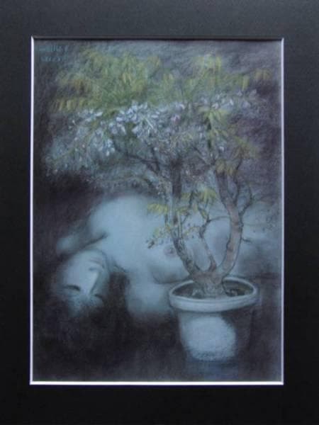 古沢　岩美、ふじ、希少大判画集画、新品額装付、状態良好