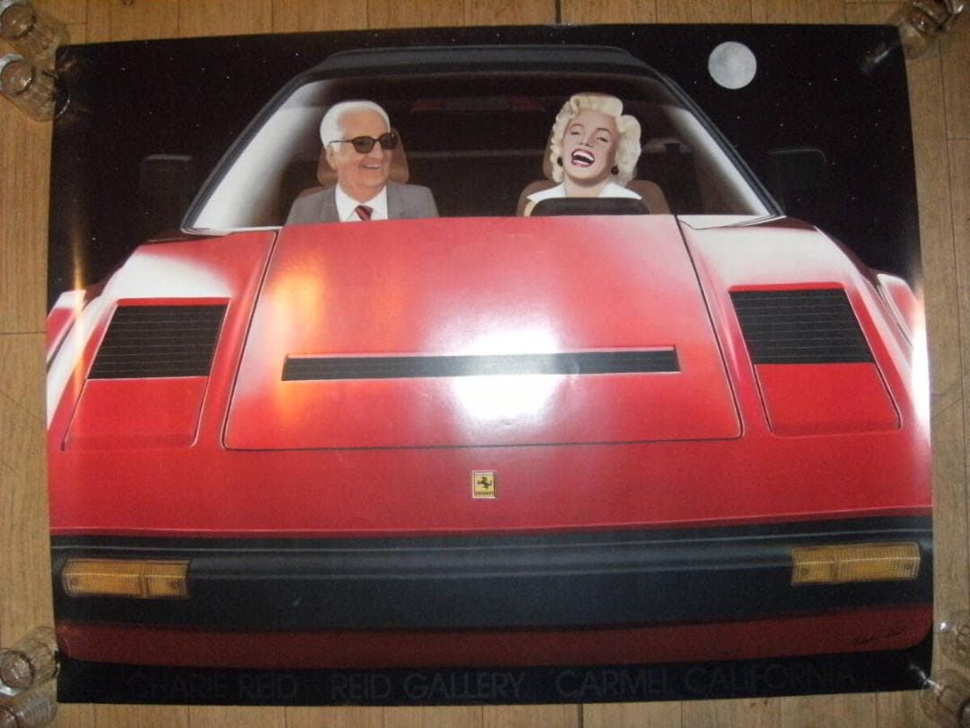 1984年 エンツォフェラーリ マリリンモンロー フェラーリ308 ポスター