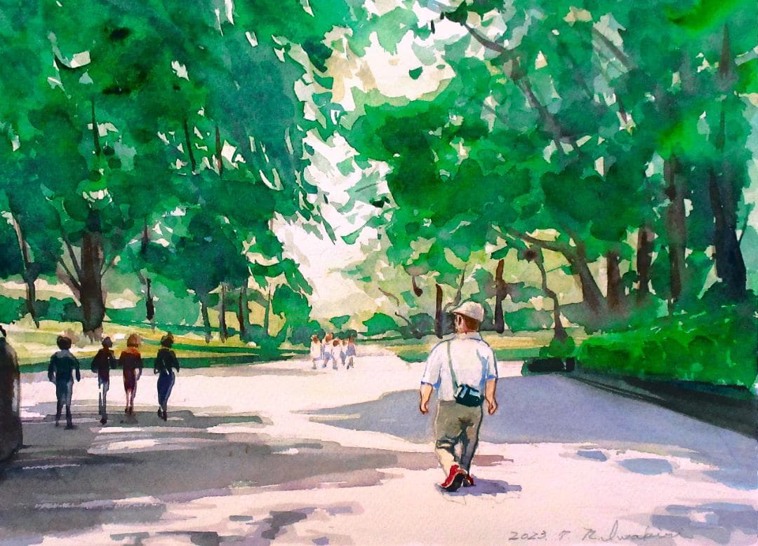 上野の森（水彩画）