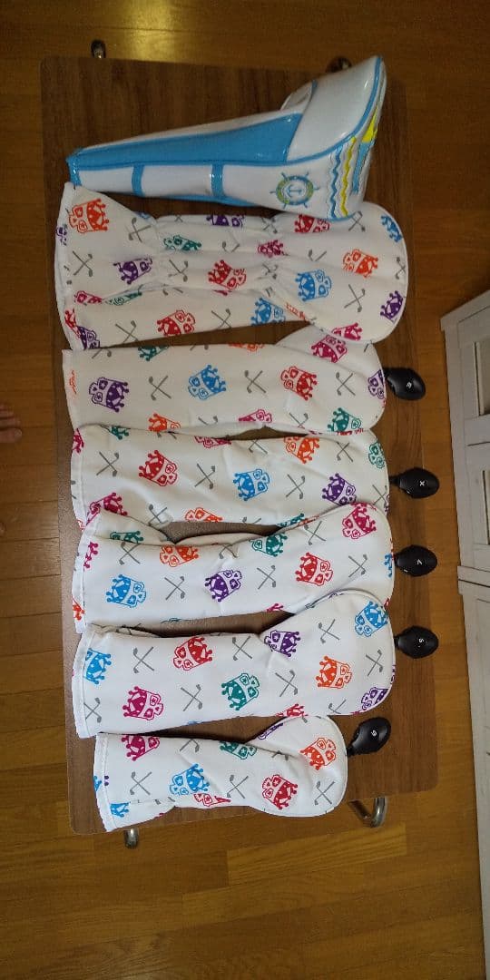 ゴルフバッグ 青と白のストライプ