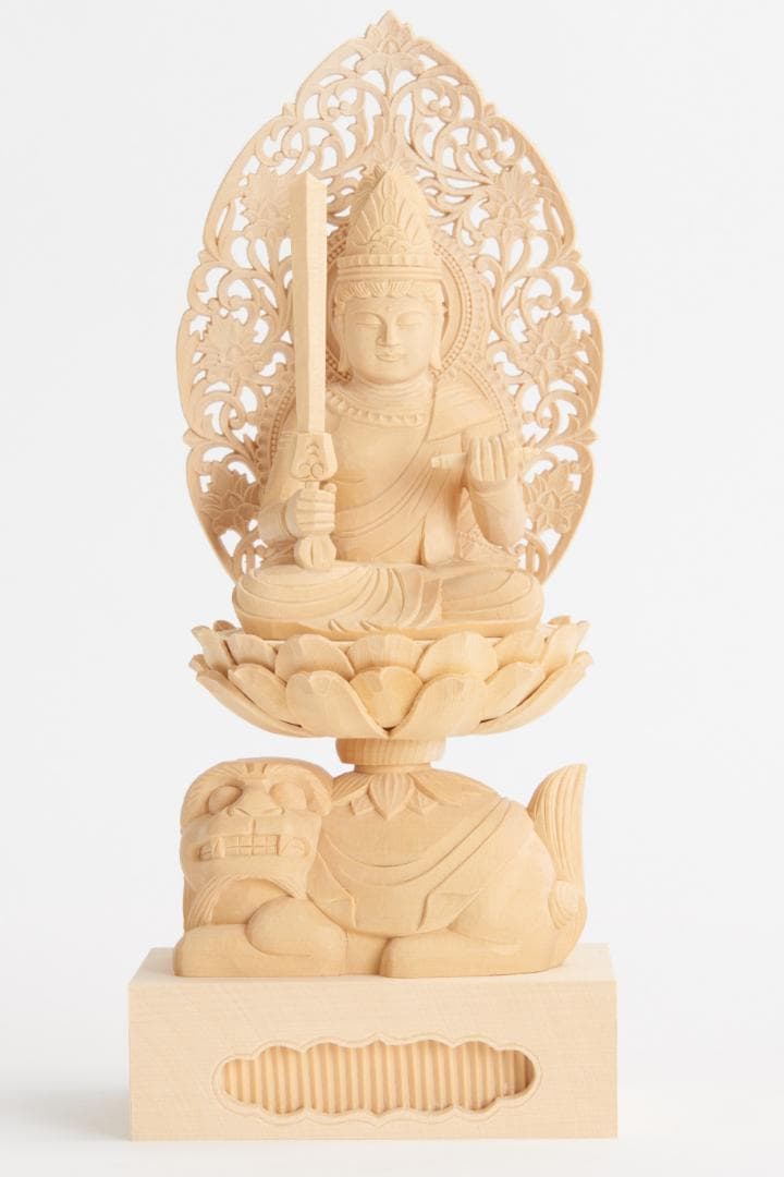 桧　２.５寸　文殊菩薩　仏像＃０５３