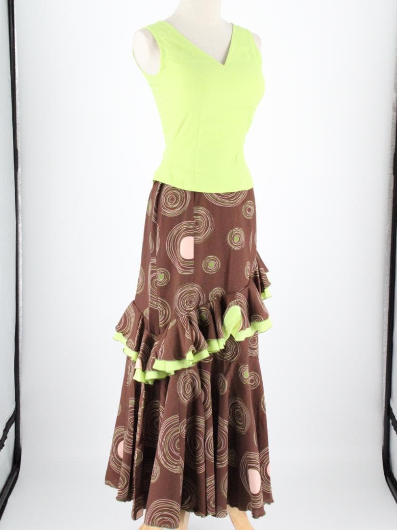 【美品 フラメンコ衣装 ツーピースセット】アトリエプリマ ブラウス ファルダ