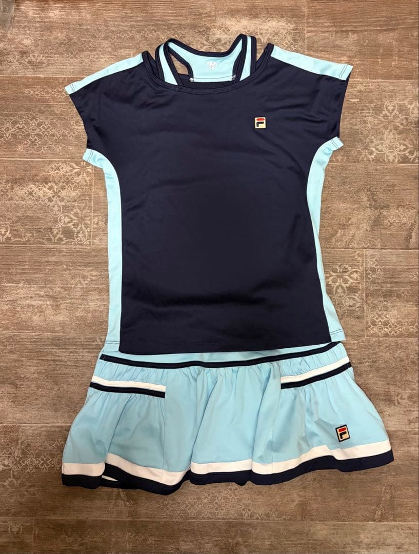 フィラ　テニスウェア上下セット　Lサイズ　ゲームシャツ＋スコート