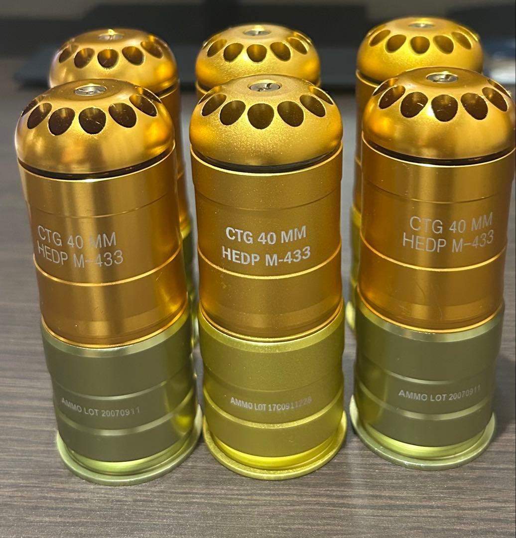 CTG 40 MM HEDP M-433 ゴールド 6個セット