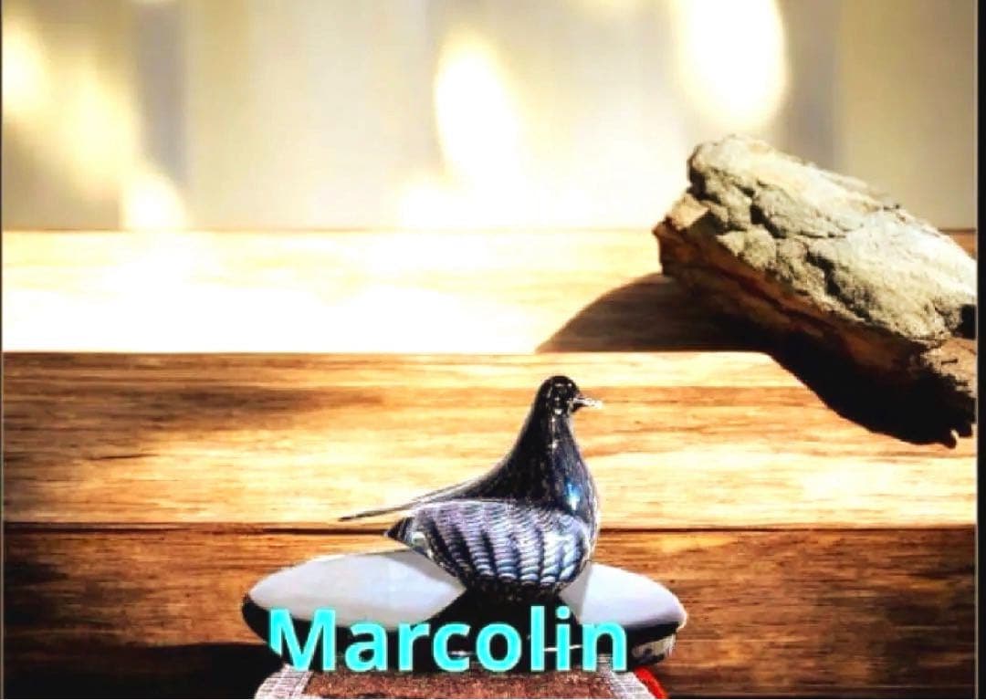【希少・王室御用達】Marcolin マルコリン ガラスオブジェ 鳥