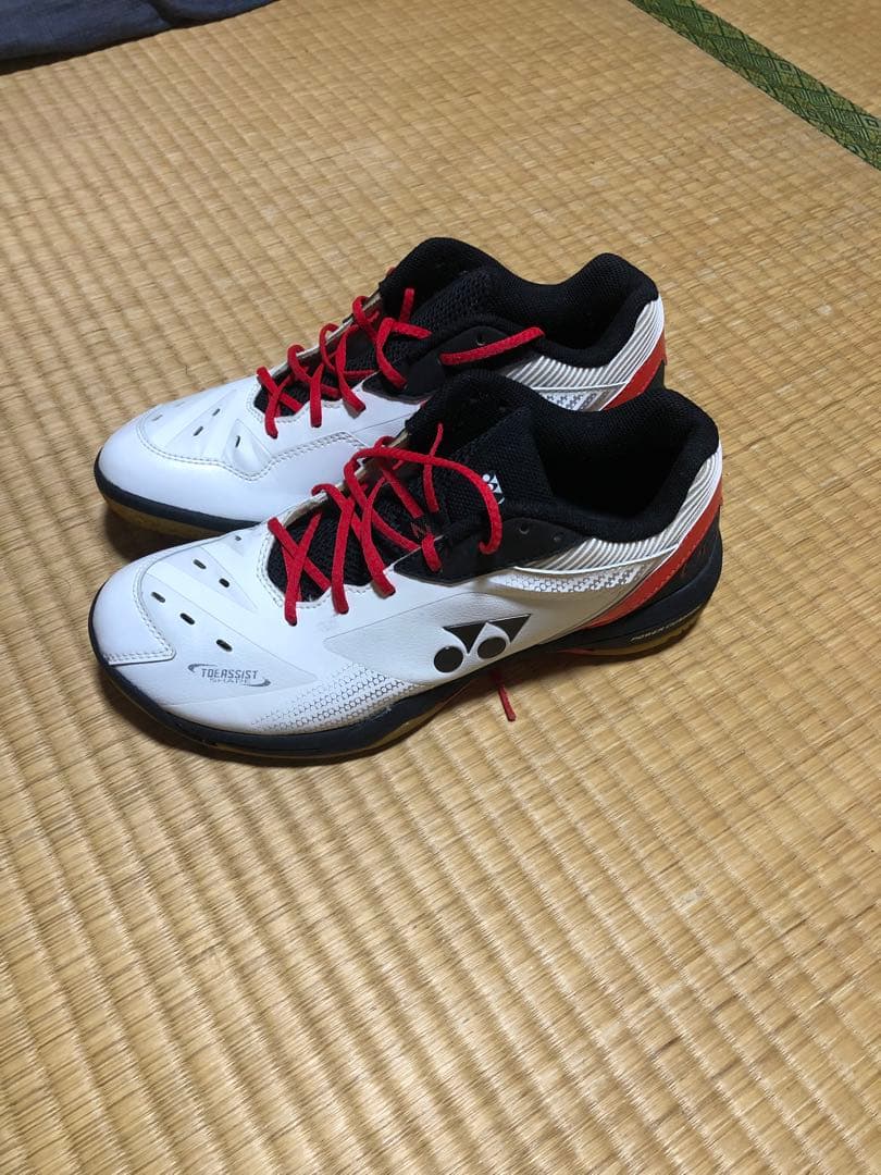 YONEX バドミントンシューズ 65zホワイト/レッド