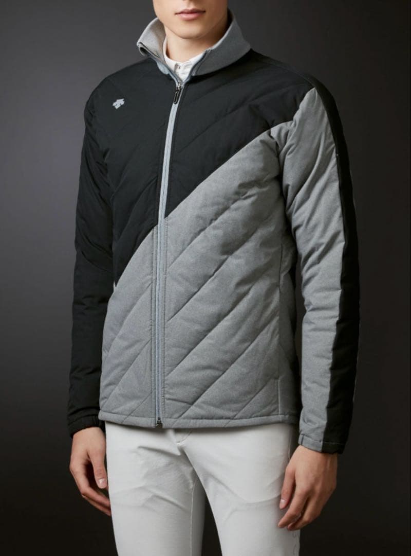 ミックスストレッチ切り替えグリーンダウンジャケット