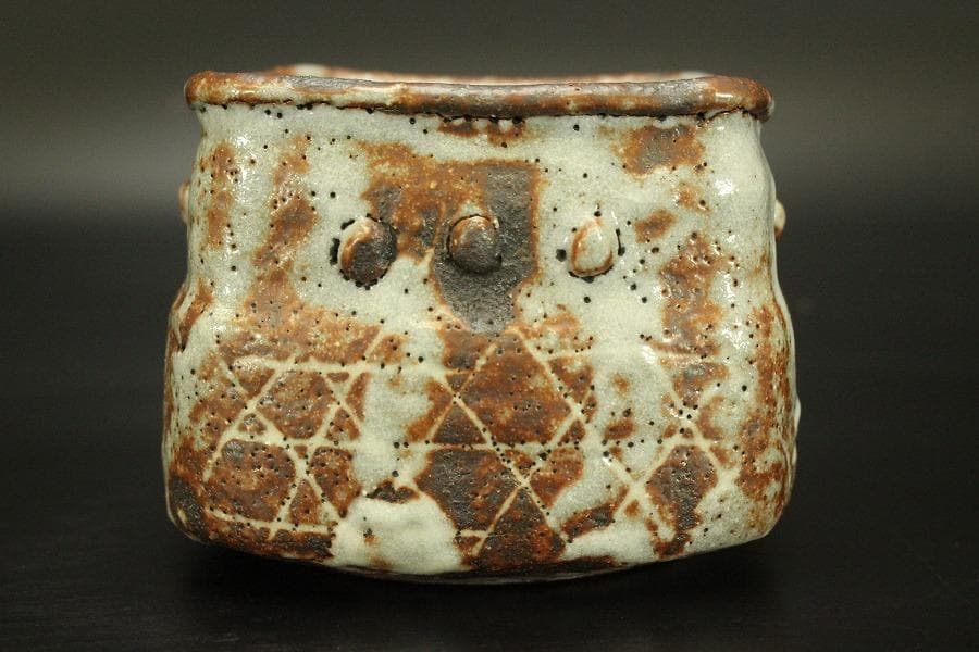 茶道具 鼠志野 火入 作家物 共箱 未使用(ZE485)