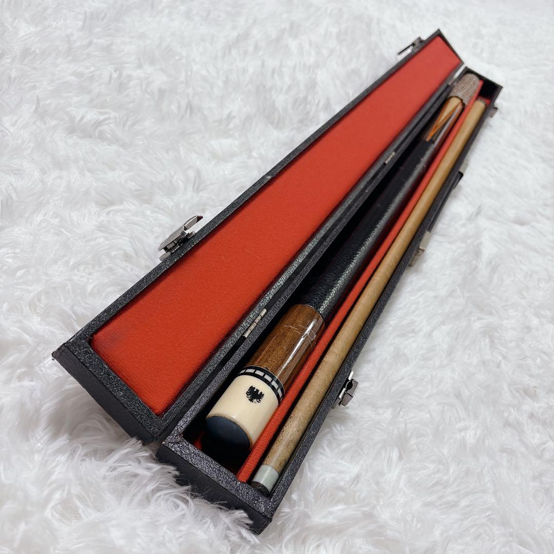 ヴィンテージ品 石垣キュー 2ピース ビリヤードキュー 革巻き/ハードケース付