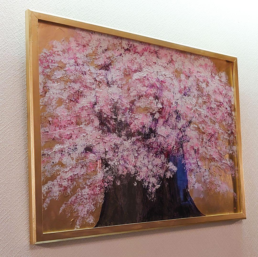 油絵 絵画 大桜【Ａ2】
