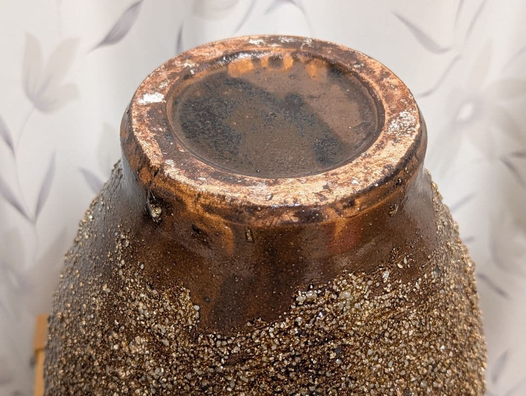 花瓶　インテリア　火色 　　石はぜ　焦げ　自然釉　信楽