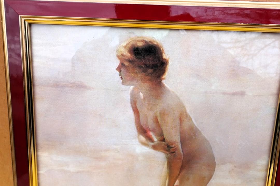 ヌードアート キャンバスプリント 複製画 額装 絵画風 未使用 315×280