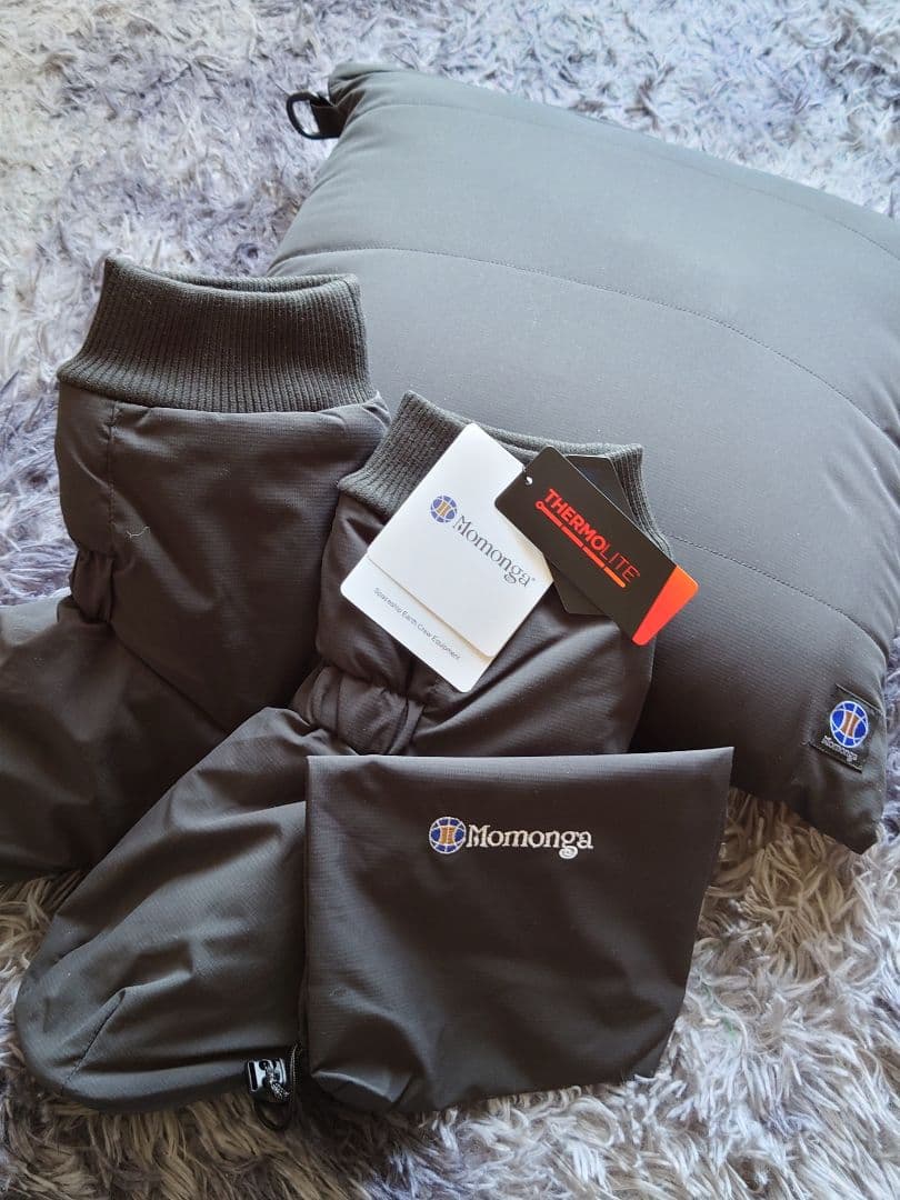 新品未使用　Momonga 着る寝袋 チャコールグレー ルームシューズセット