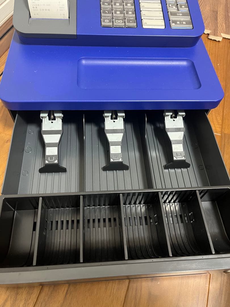 動作品　CASIO レジスター SE-G2　ブルー　その他事務用品付き