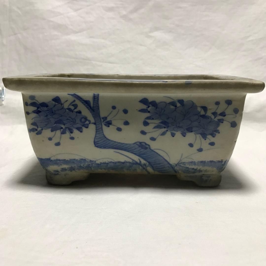 染付　支那角鉢