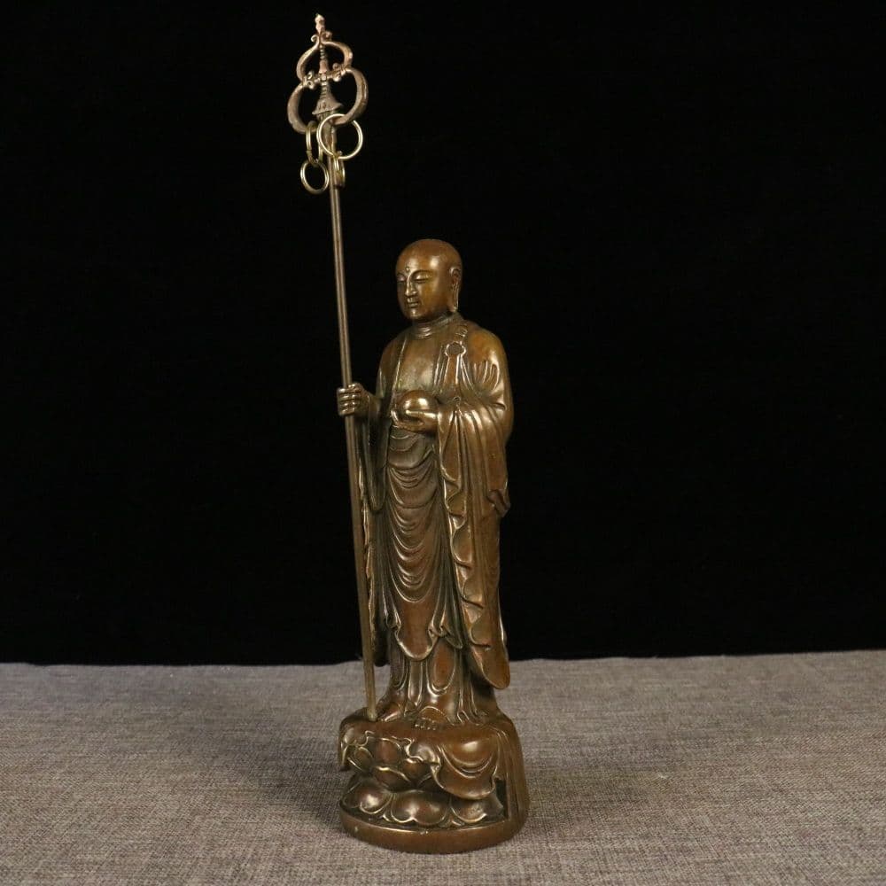 仏教美術 仏像 地蔵王仏像 銅製 銅器 工芸品 美術品 置物