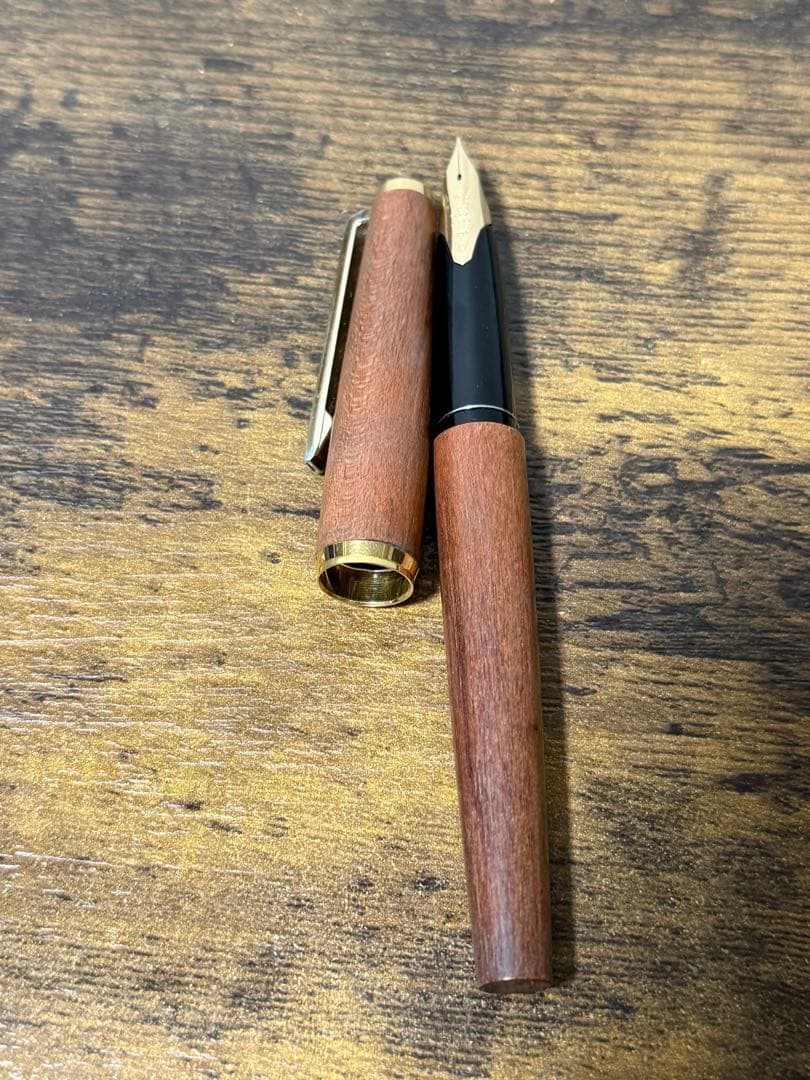 筆記確認&洗浄済　1972年製　初代カスタム　イタヤカエデ 18金　万年筆　細字