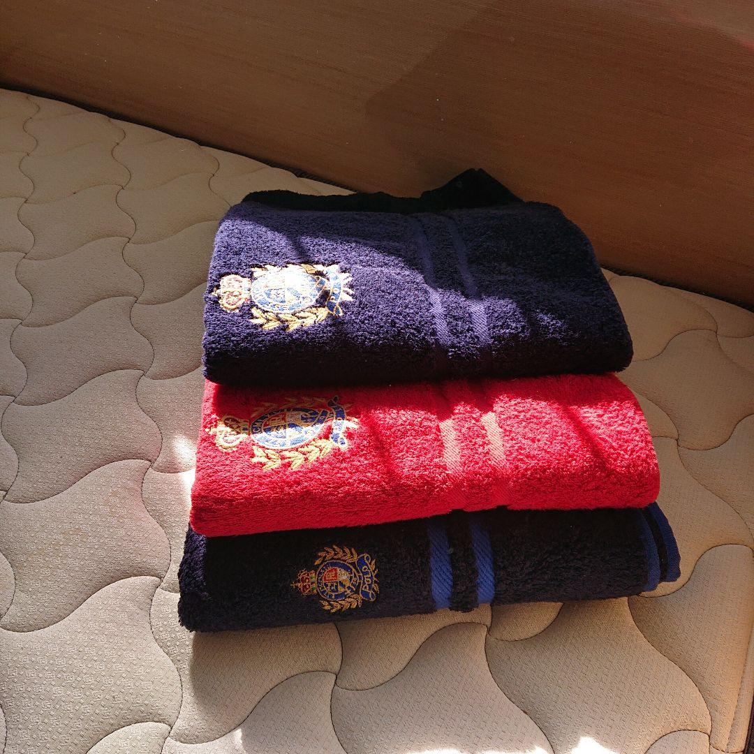 値下げ：ラルフローレン ①バスタオル3枚セット ゲスト用に エンブレム付き希少
