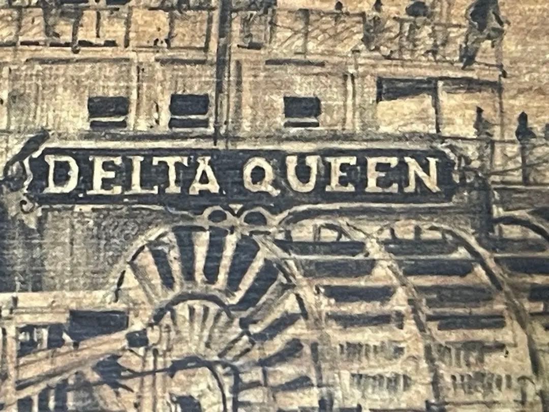 DELTA QUEEN 木版画 約19cm x 24cm