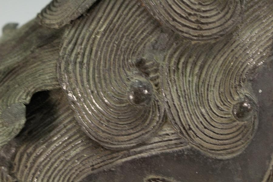 古銅 獅子 香炉 置物 時代物 骨董(K-YC451)