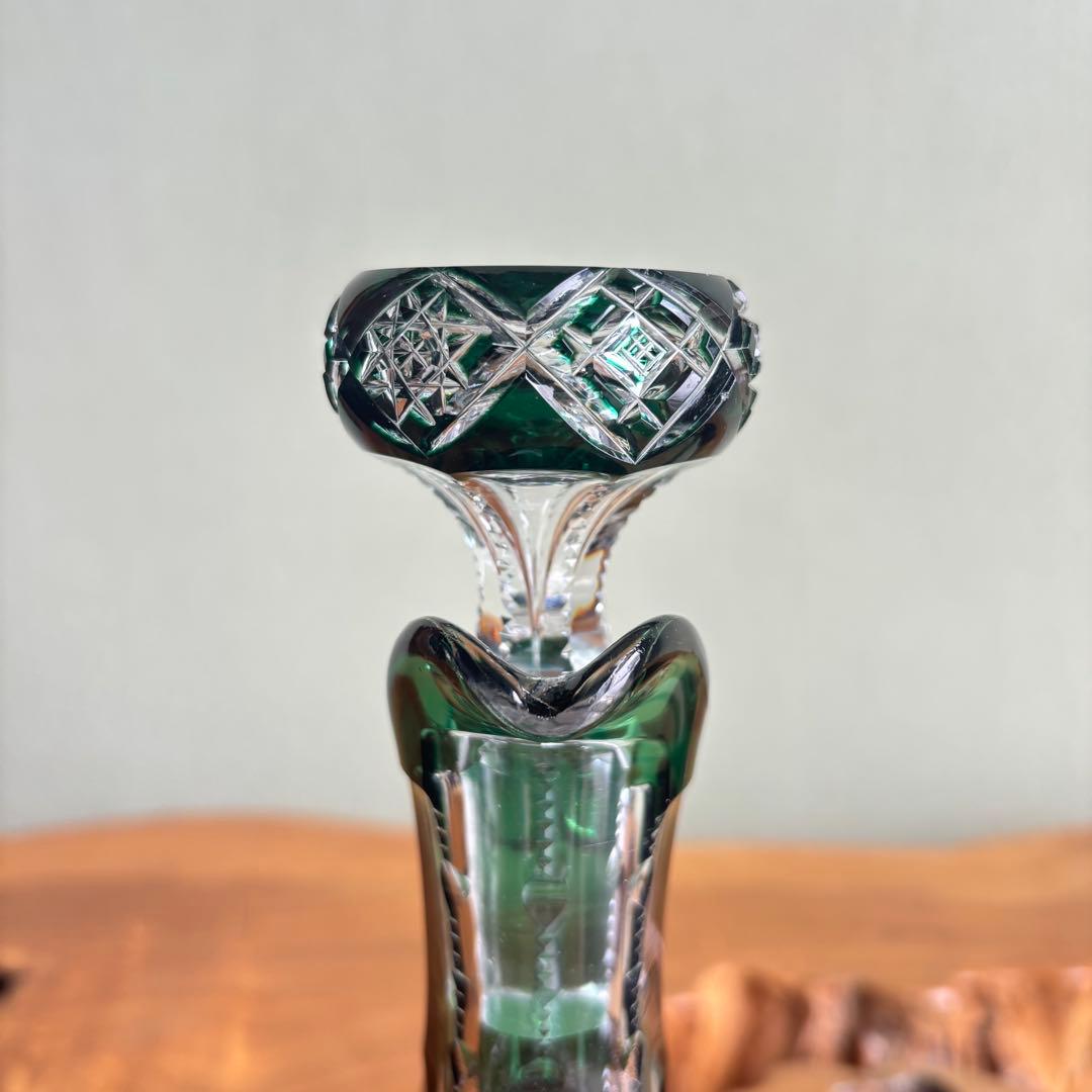 【YienThot】切子ガラス デキャンタ カットガラス ガラス栓付 25