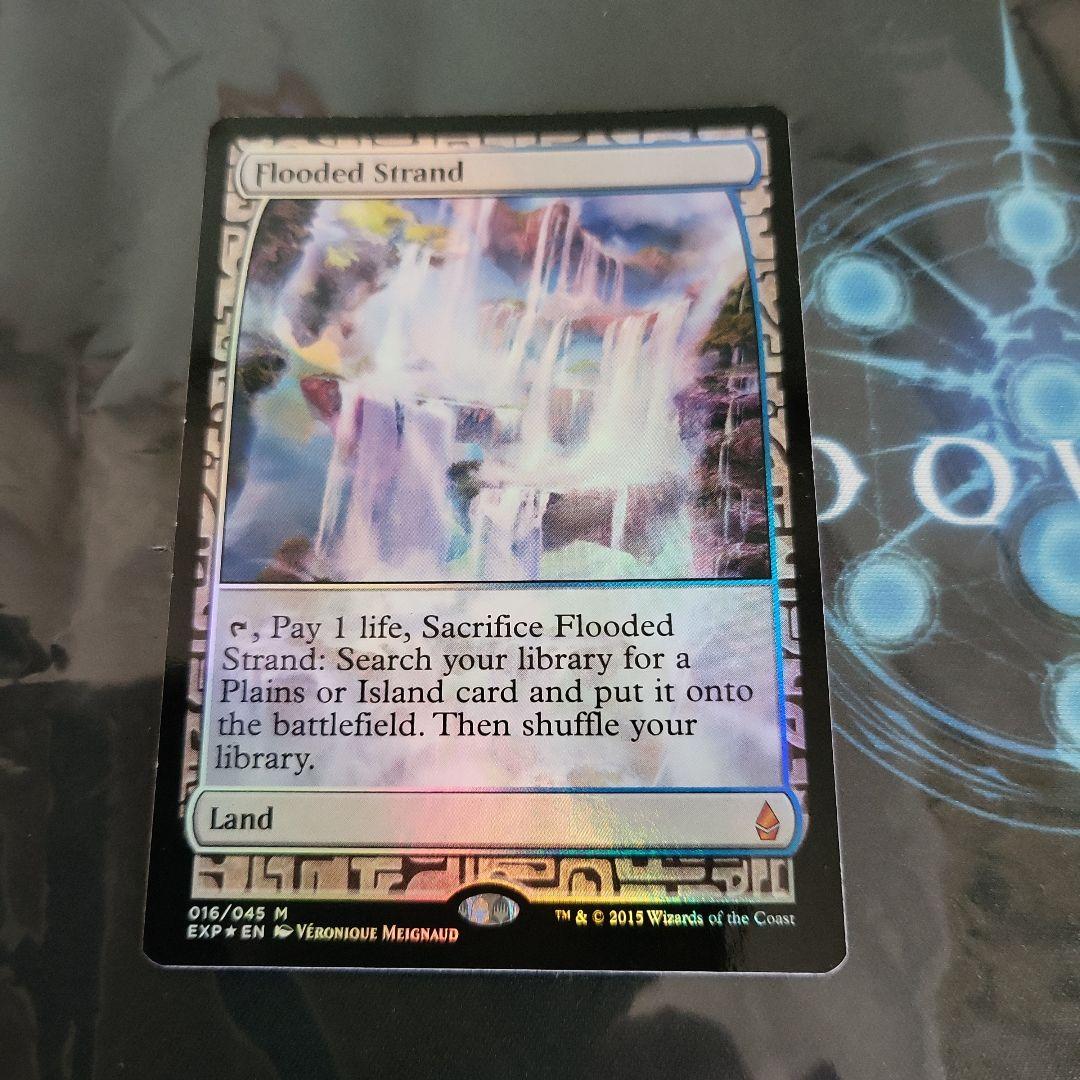 【Foil】《溢れかえる岸辺/Flooded Strand》[EXP] 土地R