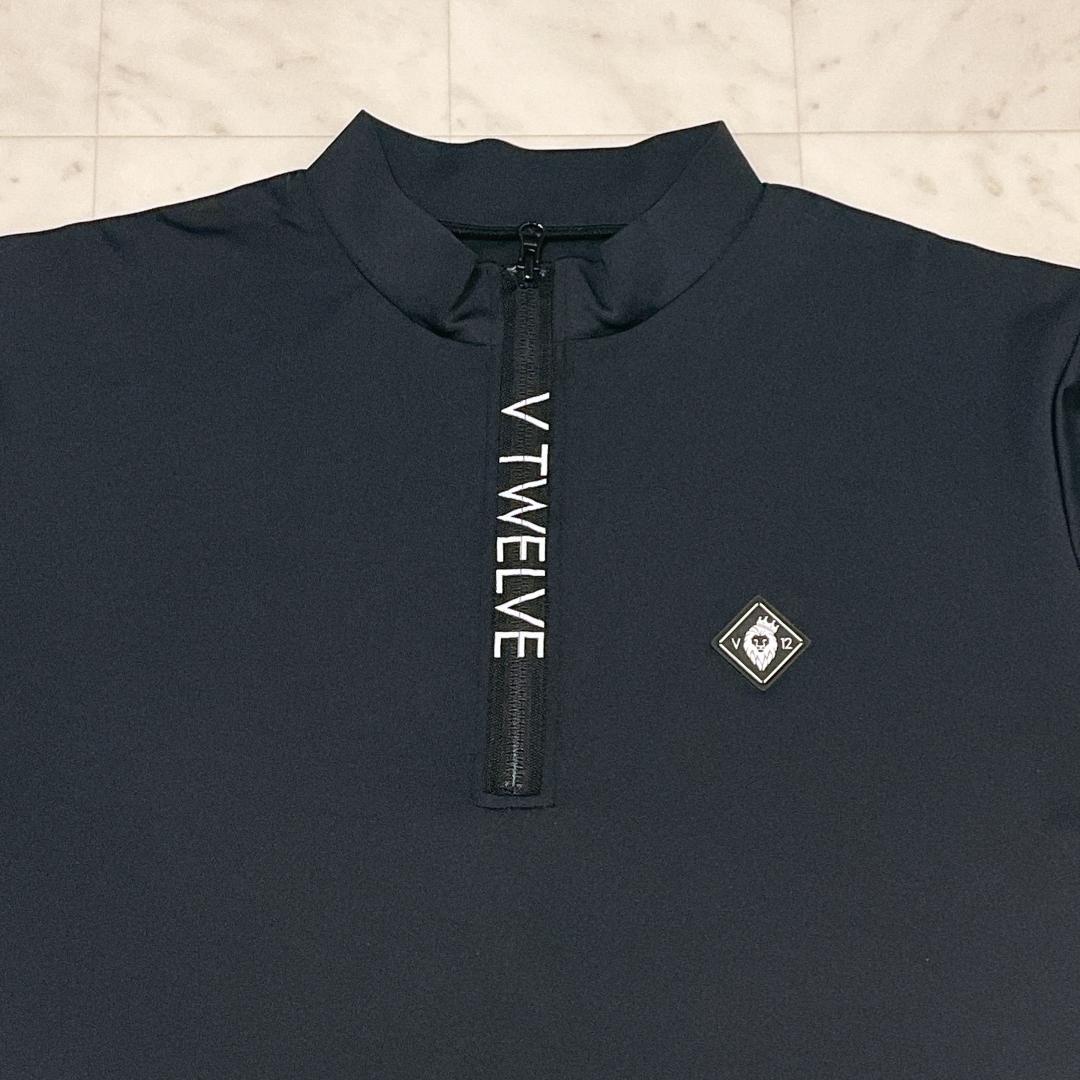 Ｖ12 ヴィトゥエルヴ 半袖 ハーフジップ モックネック ゴルフウェア Ｌ
