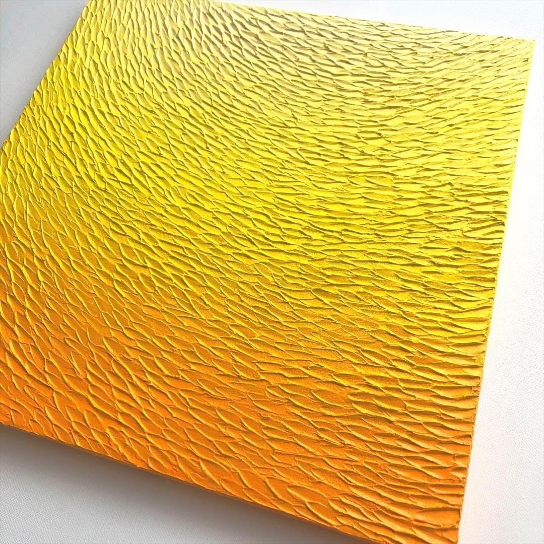 テクスチャーアート・海　サンセット＊キャンバスアクリル画オーシャン黄色絵画原画