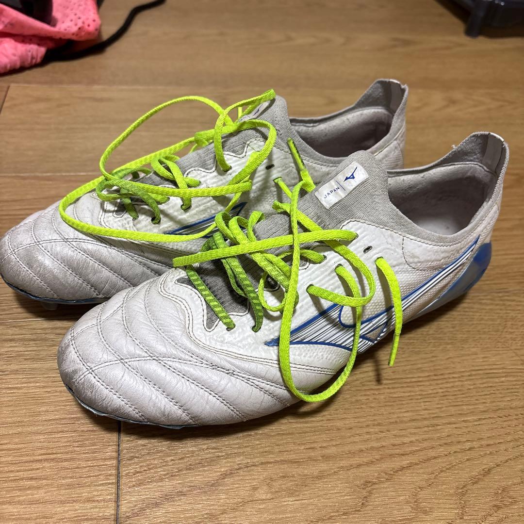 サッカーシューズ グレー/青/黄緑