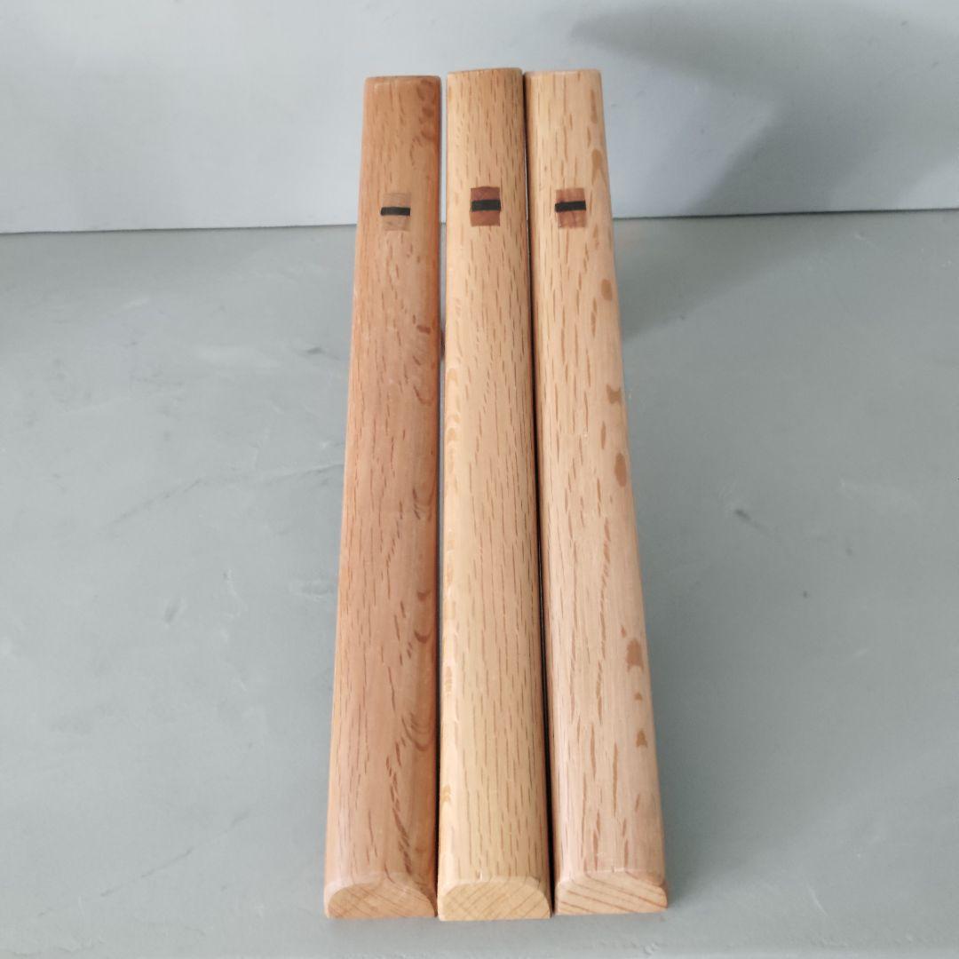 トンファー　3個セット　沖縄空手　古流武術　古武道　日本製　全長44cm　赤樫