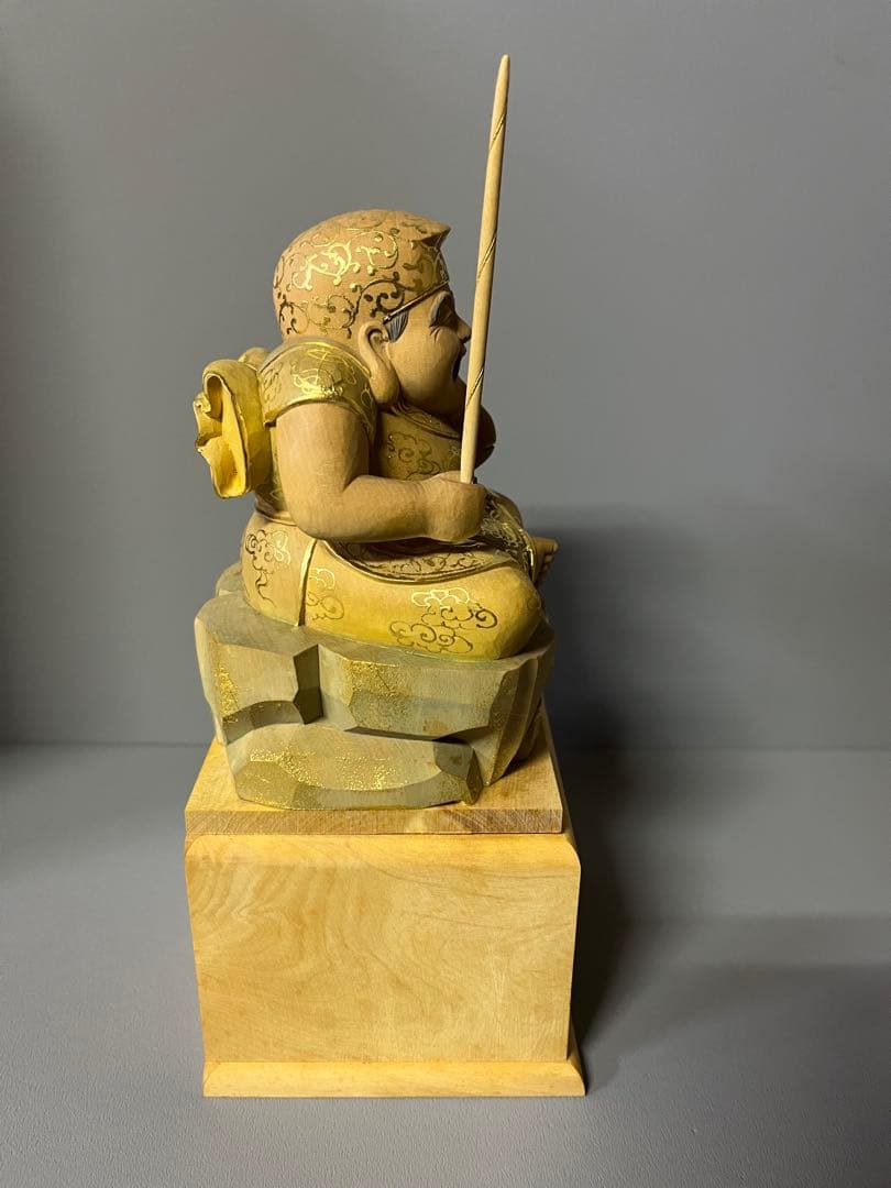 特別価格　恵比寿　大黒　セット　木彫り　彩色　手彫　柘植材　31