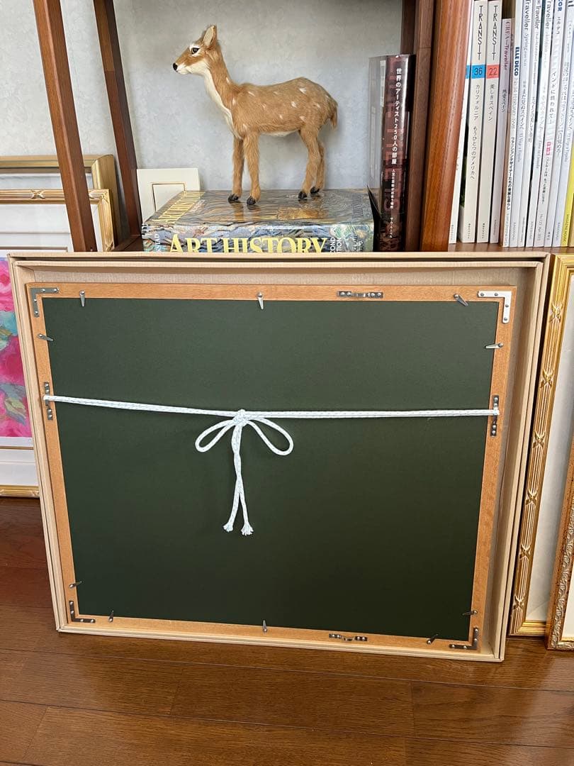 新品額入り　限定版画　ジニー・キム　直筆サイン、ED、証明書あり　薔薇　オレンジ