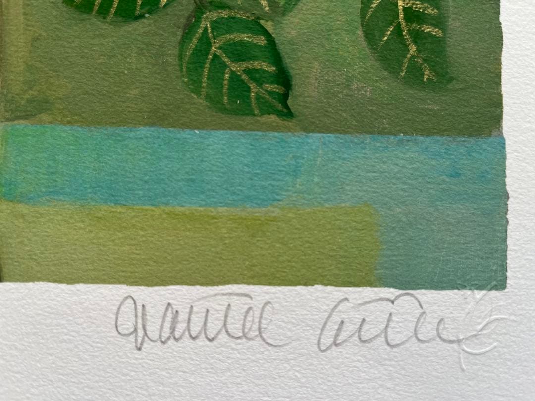 新品額入り　限定版画　ジニー・キム　直筆サイン、ED、証明書あり　薔薇　オレンジ