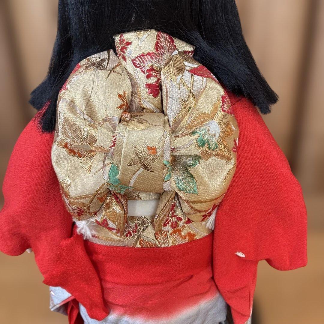 市松人形 赤い花柄　［松乾斎東光作］