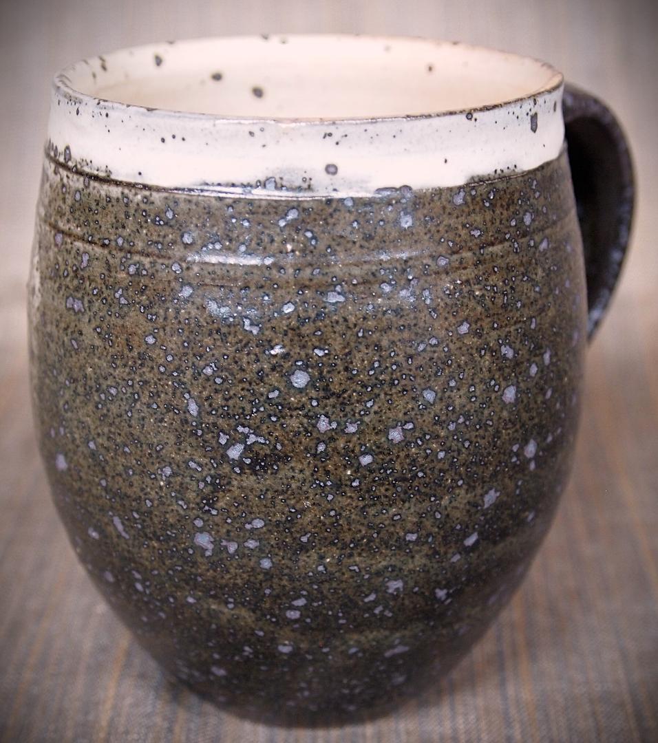 新作★中里太亀【師＆父：中里隆】唐津粉引黒マグカップA