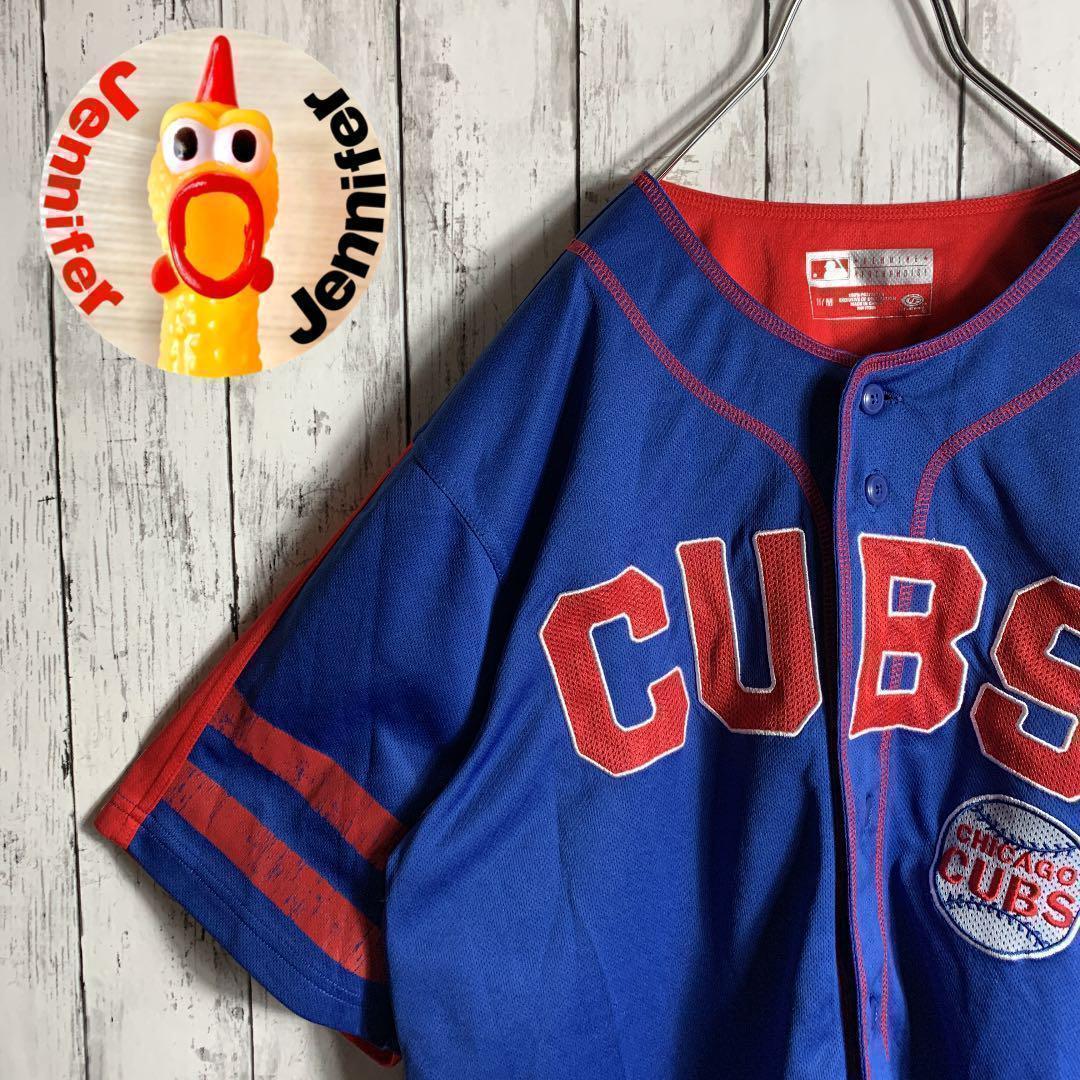【MLB】古着 メンズ 青 野球 ベースボールシャツ シカゴカブス ★ストリート