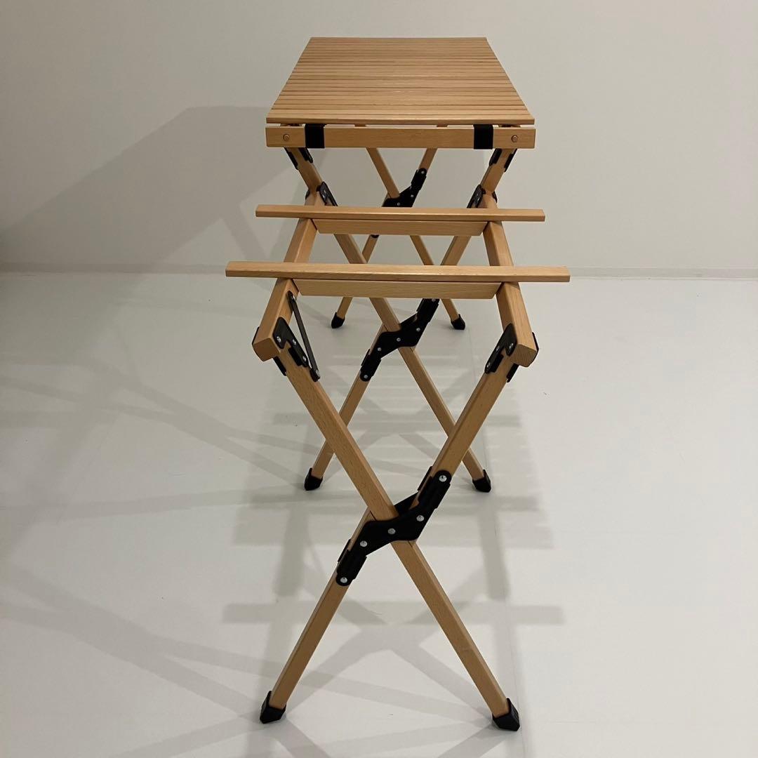 FIELDOOR ウッドロールトップ キッチンテーブル ツーバーナー対応