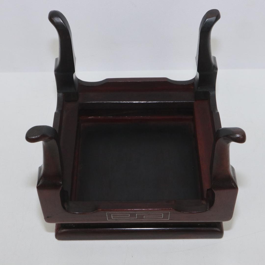 銀象嵌　唐木　花台　アンティーク