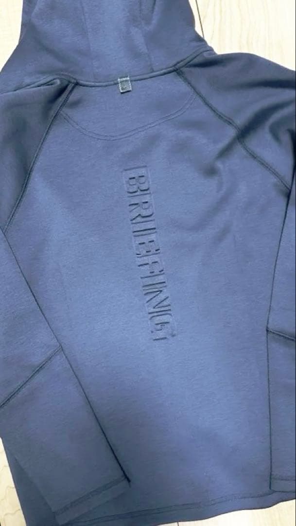 BRIEFING フード付きパーカー ブルー グレー