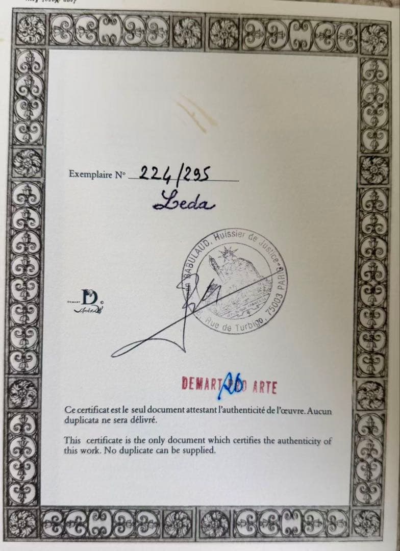 サルバドール・ダリ 「私の裸の妻」 版画 額装 リトグラフ #207-1