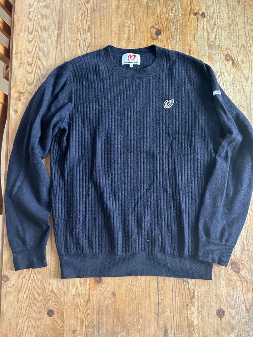■ マスターバニー　メンズ　L ネイビー　ゴルフ　 ニット カシミヤ　5 紺