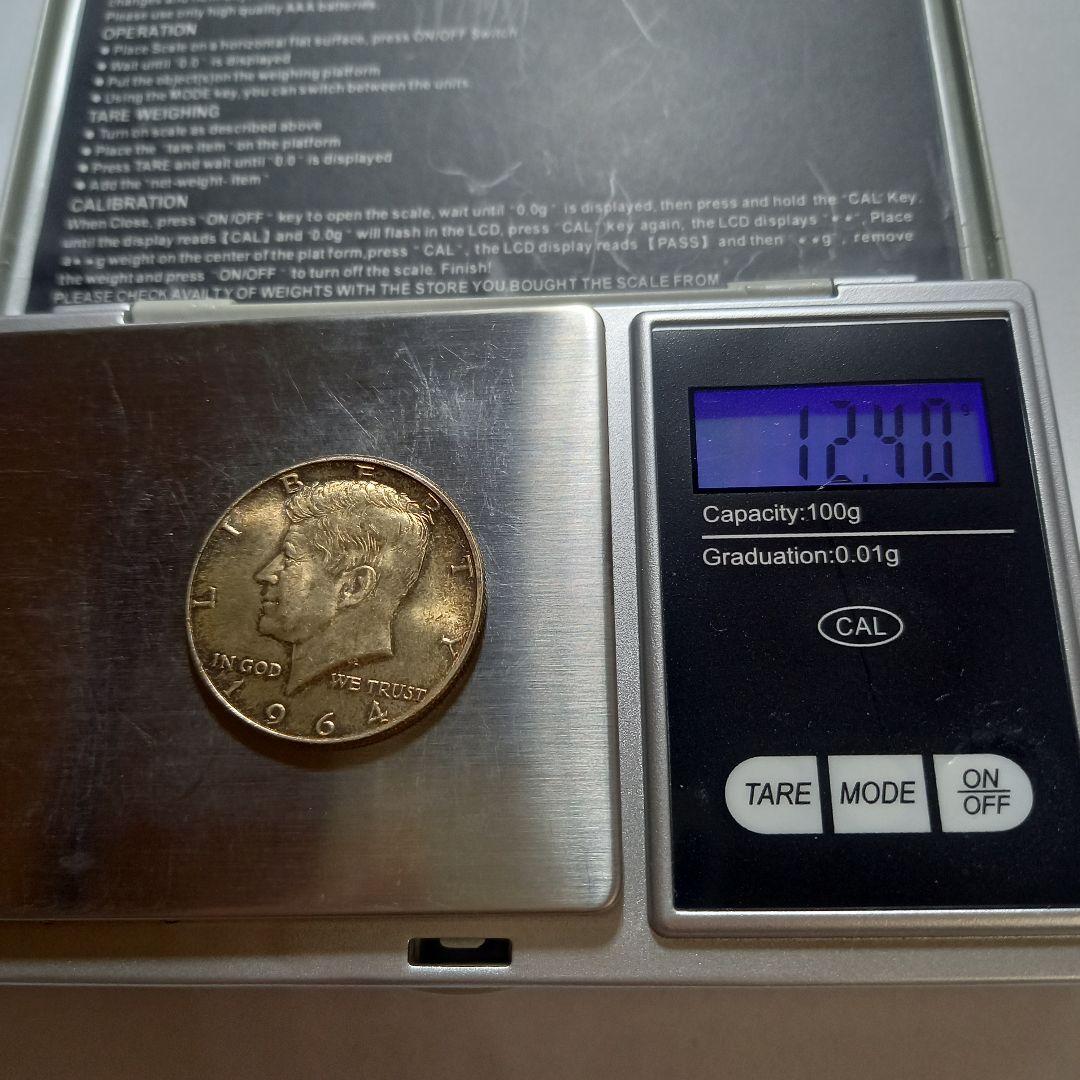 銀貨 1964年 ケネディハーフダラー×3枚まとめて　トーン色
