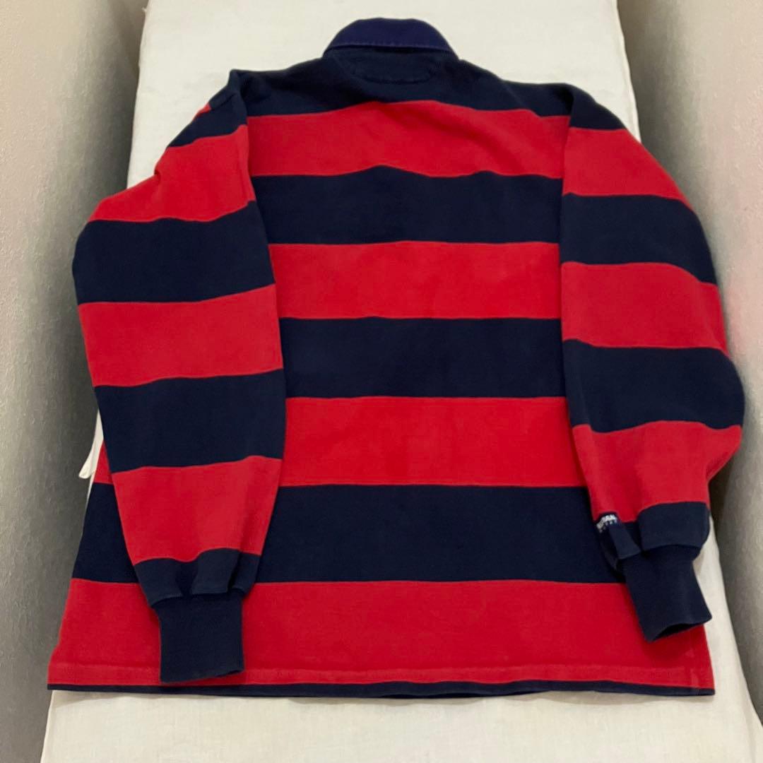 barbarian バーバリアン　ラガーシャツ 長袖　レッド　ネイビー　XXL